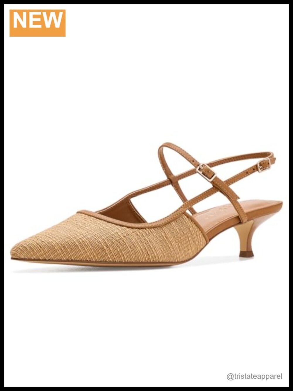 Kitten Heel Slingback Pointed Toe Pumps Dress Shoes